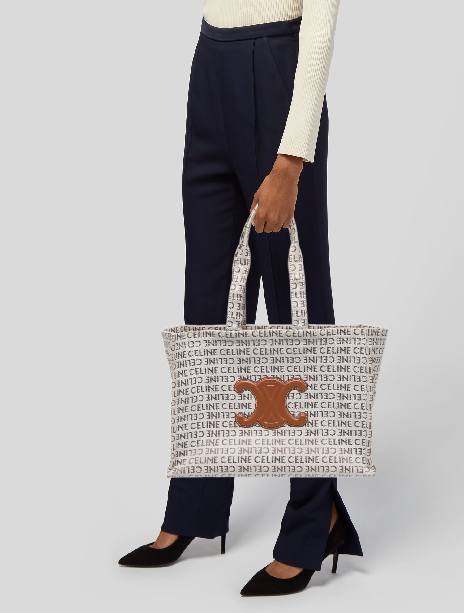 Celine Canvas Cabas Thais Tote Large